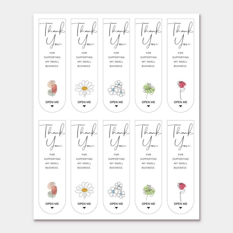 100 decal cám ơn dán hộp niêm phong nghệ thuật TE04 - thank you
