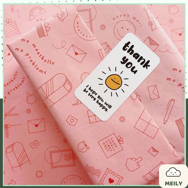 100 Tem hoạt hình Thank you đen trắng, màu sắc TE22