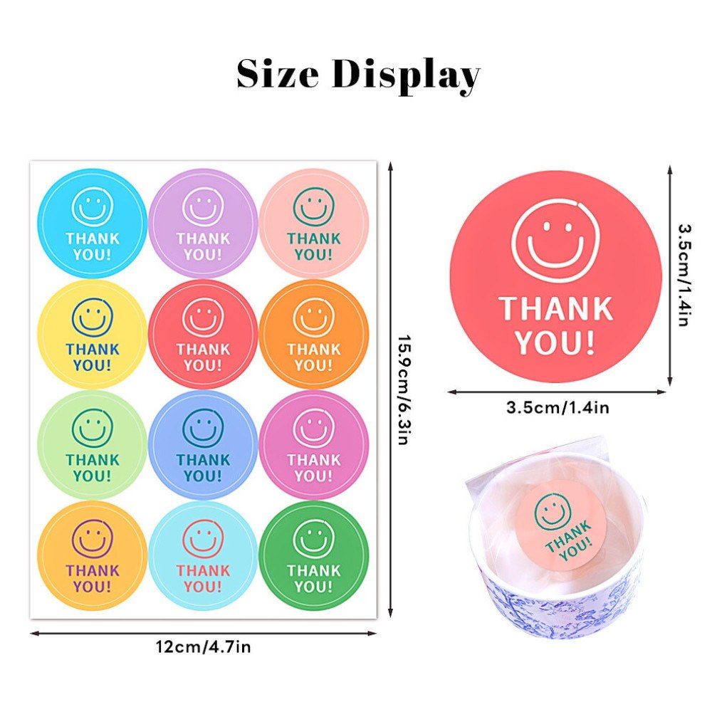 120 Tem dán thank you màu sắc xinh xắn TE77