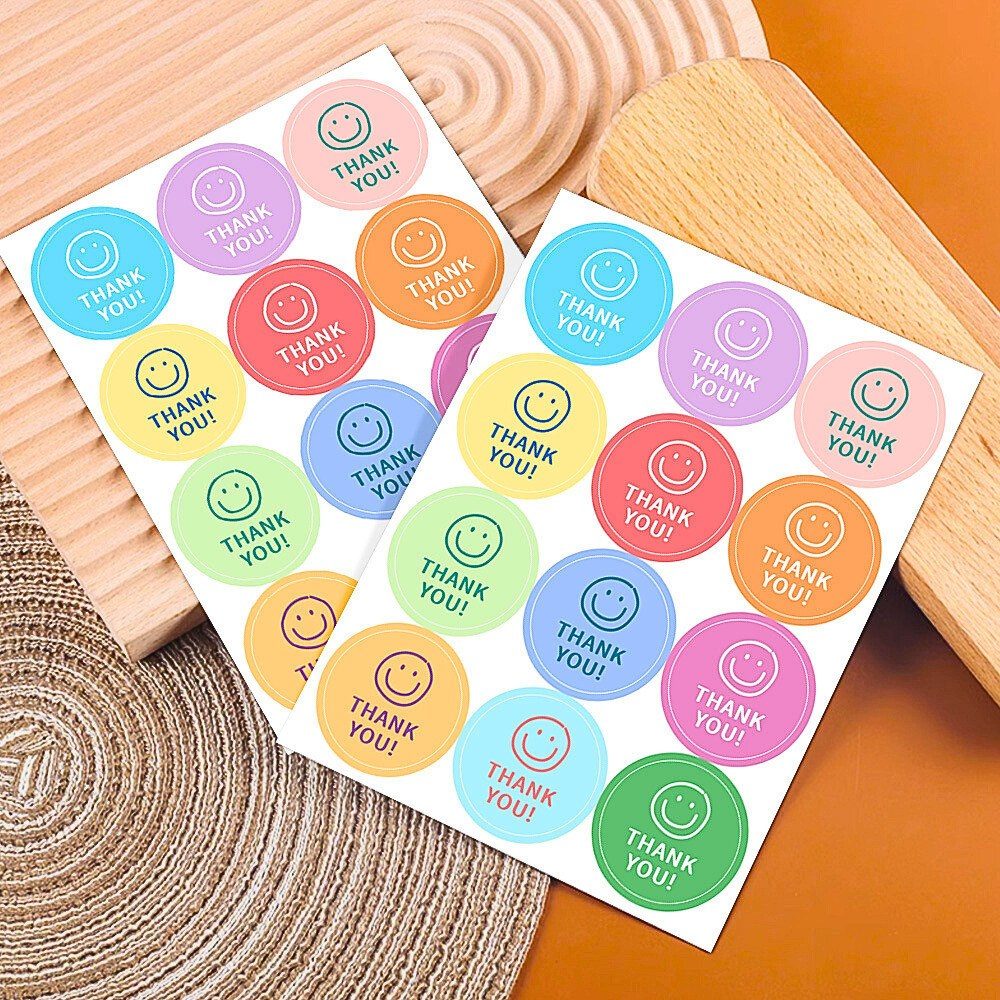 120 Tem dán thank you màu sắc xinh xắn TE77