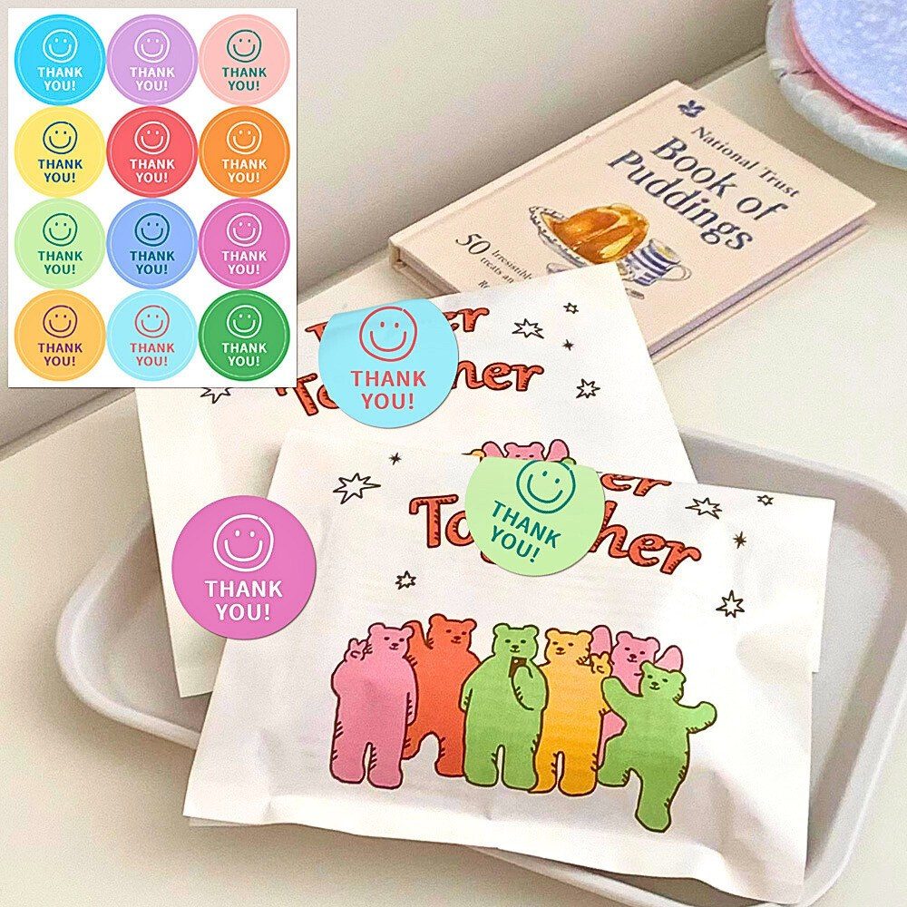 120 Tem dán thank you màu sắc xinh xắn TE77