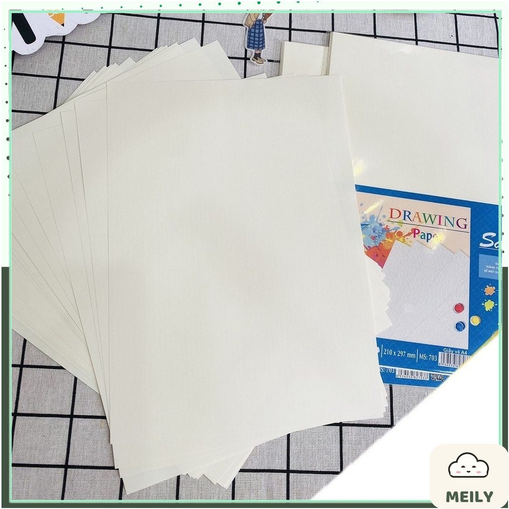 3 Tập Giấy vẽ Mỹ Thuật A4 tập 20 tờ vẽ màu chì than