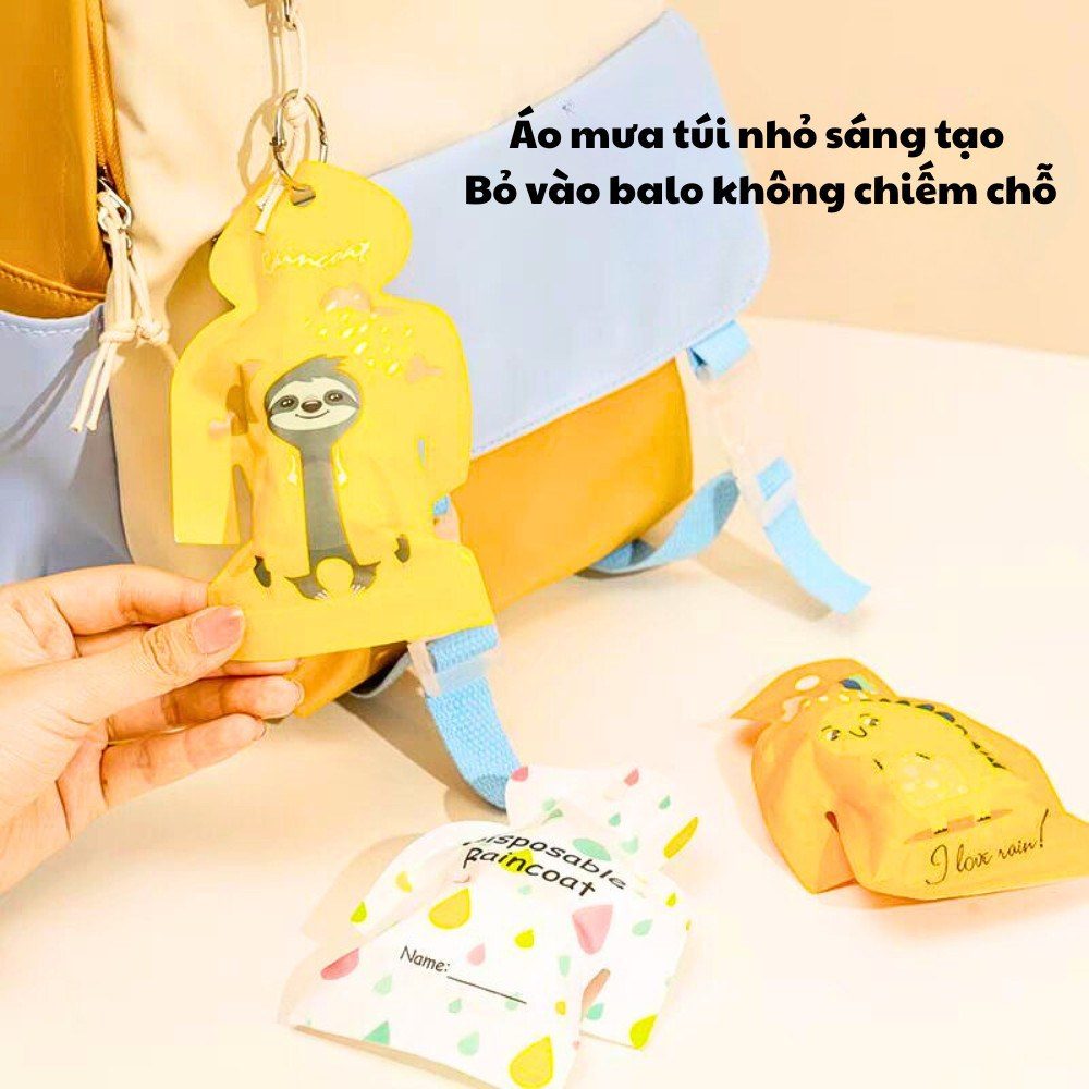 Áo mưa K217 gói gọn 15 11cm dùng 1 lần du lịch dã ngoại cắm trại chống ướt