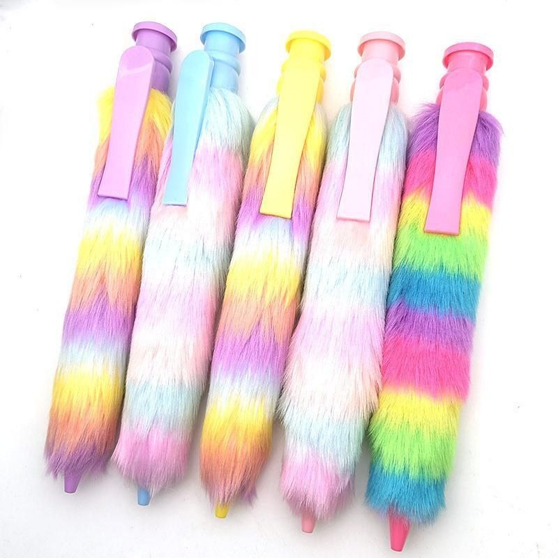 B210 Bút bi lông mềm ombre 28cm ngòi 1mm màu pastel dễ thương văn phòng phẩm
