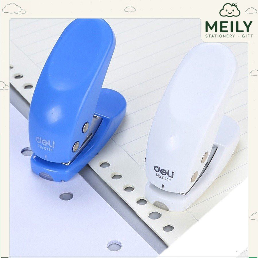 Bấm lỗ giấy mini Deli cầm tay tối đa 10 tờ 80gsm, dụng cụ đục lỗ C08