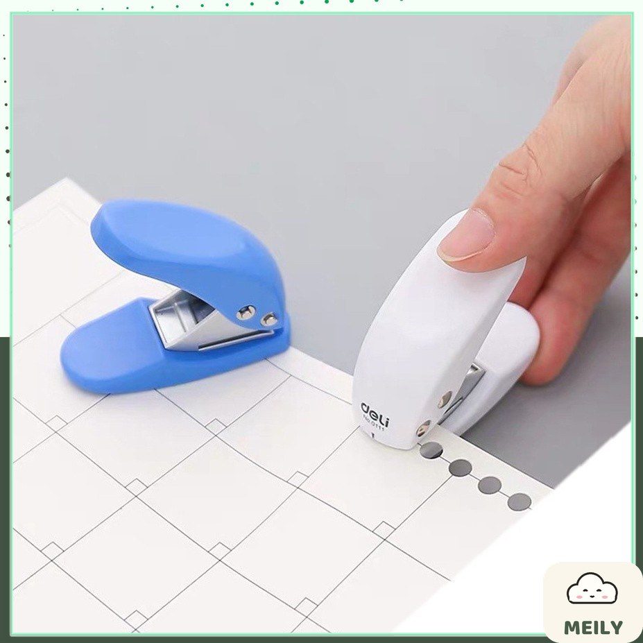Bấm lỗ giấy mini Deli cầm tay tối đa 10 tờ 80gsm, dụng cụ đục lỗ C08