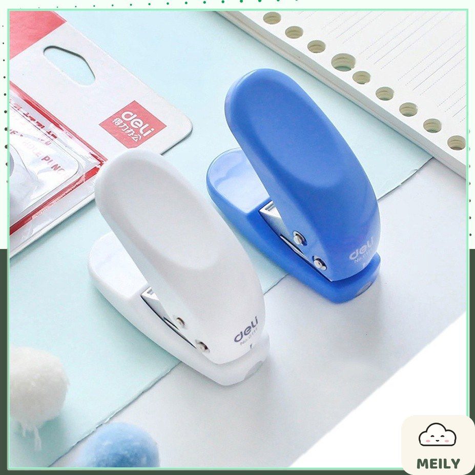 Bấm lỗ giấy mini Deli cầm tay tối đa 10 tờ 80gsm, dụng cụ đục lỗ C08