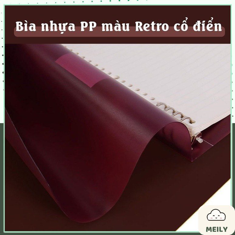 Bìa còng sắt A5 màu Retro 8 lỗ P18