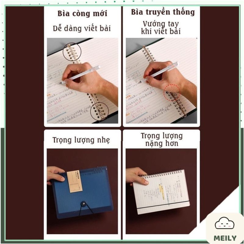 Bìa còng sắt A5 màu Retro 8 lỗ P18