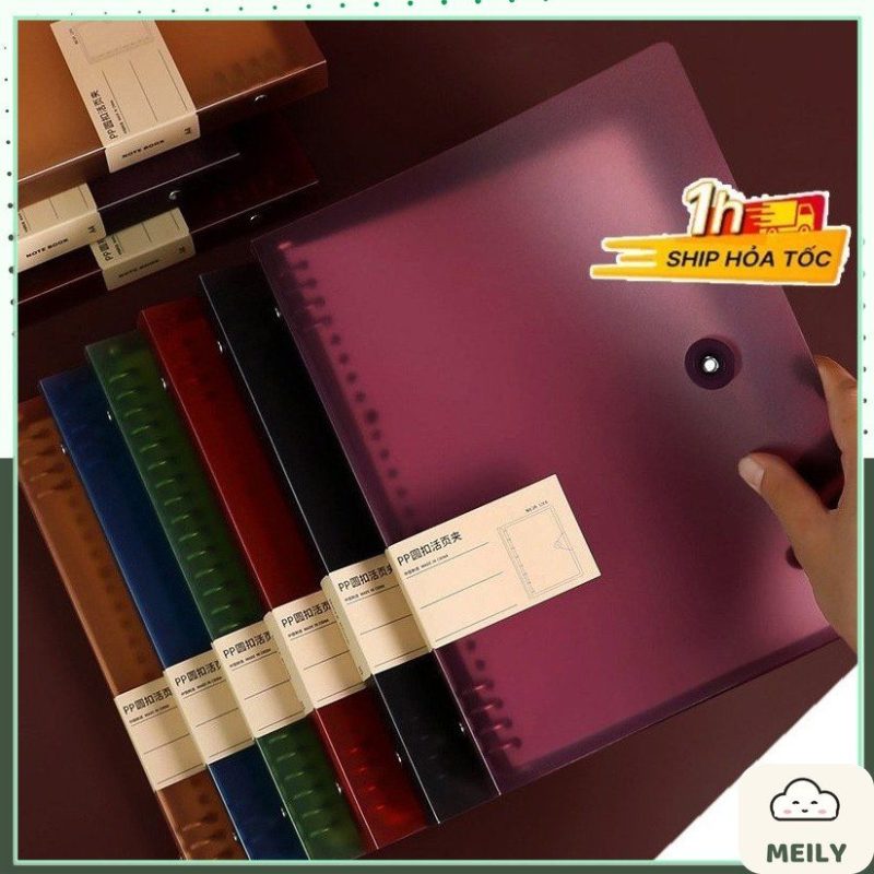Bìa còng sắt A5 màu Retro 8 lỗ P18