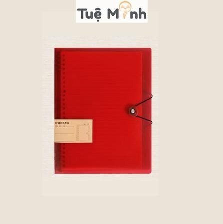 Bìa còng sắt A5 màu Retro 8 lỗ P18 - Đỏ