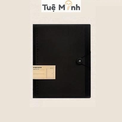 Bìa còng sắt A5 màu Retro 8 lỗ P18 - Đen