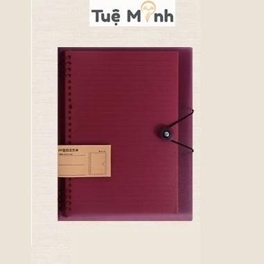 Bìa còng sắt A5 màu Retro 8 lỗ P18 - Tím