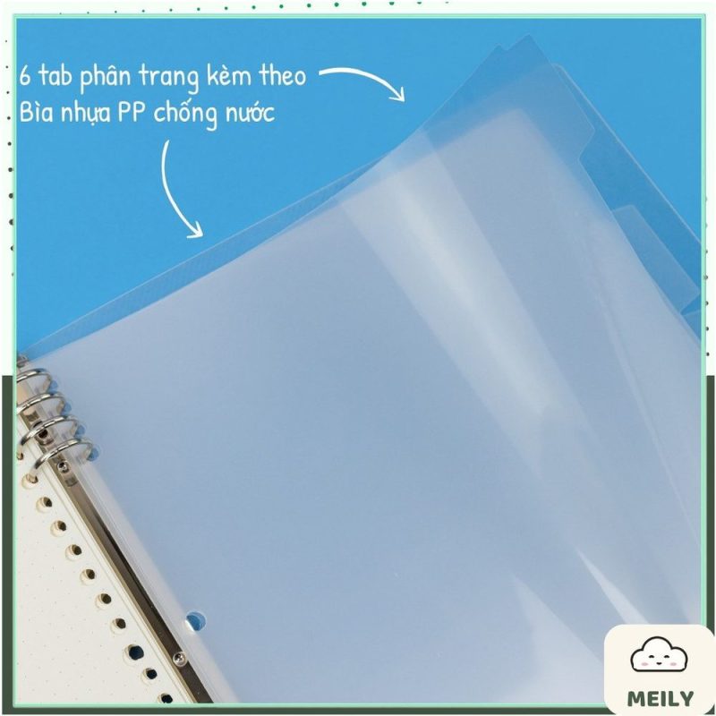 Bìa file còng sắt Klong A4 8 chấu binder thay ruột refill