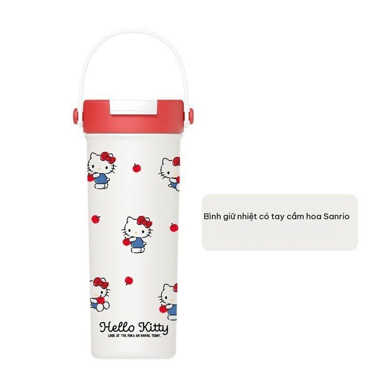 Bình giữ nhiệt HelloKT 600ml inox 316 có ống hút, quai cầm BL99 - hình nhỏ