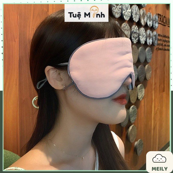Bịt mắt vải mềm mại thư giãn, bịt mắt cute khổ lớn tiện lợi cho du lịch, văn