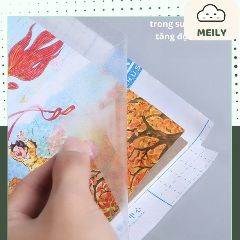 Bộ 10 miếng bọc vở màng film trong suốt K141