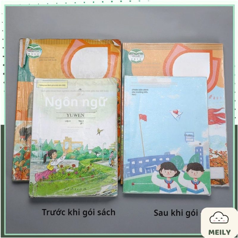 Bộ 10 miếng bọc vở màng film trong suốt K141
