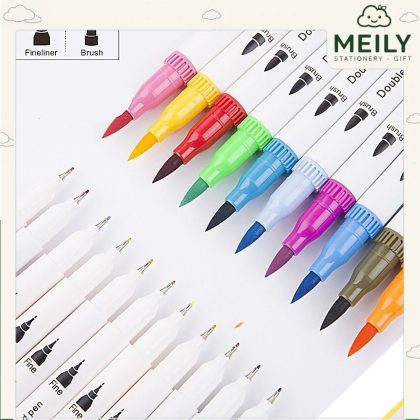 Bộ 12/24/36 bút dual tip 2 đầu gồm ngòi brush + liner