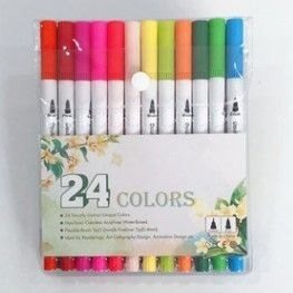 Bộ 12/24/36 bút dual tip 2 đầu gồm ngòi brush + liner - Bộ 24 bút 2 đầu brush + fine B07