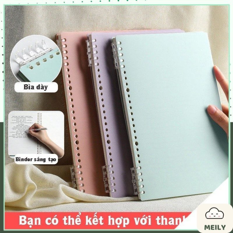 Bộ 2 bìa nhựa gắn sổ còng B5 26 chấu Pastel P16