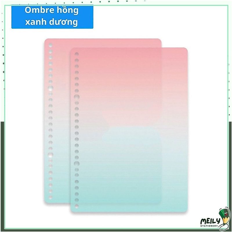 Bộ 2 bìa nhựa gắn sổ còng B5 26 chấu Pastel P16