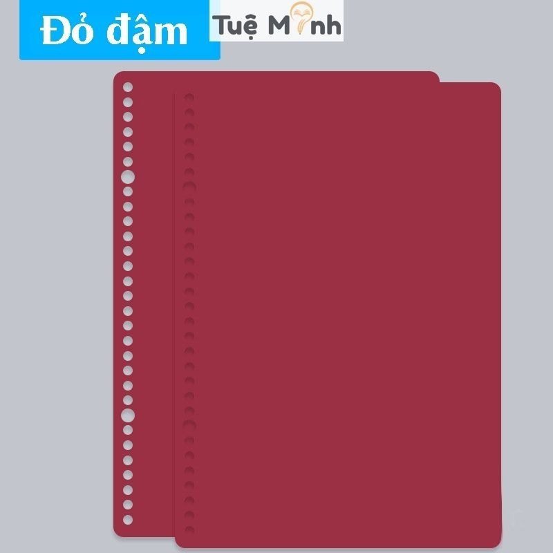 Bộ 2 bìa nhựa gắn sổ còng B5 26 chấu Pastel P16 - Set 2 bìa nhựa binder B5 P16 fm-b5 - Đỏ đậm