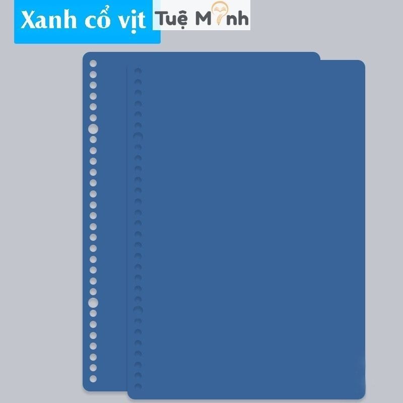 Bộ 2 bìa nhựa gắn sổ còng B5 26 chấu Pastel P16 - Set 2 bìa nhựa binder B5 P16 fm-b5 - Xanh cổ vịt - NN
