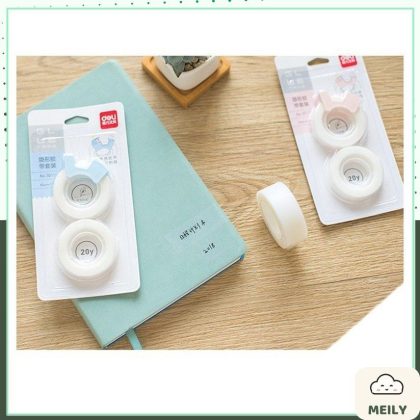 Bộ 2 cuộn băng dính ghi chú note trong suốt kèm dụng cụ cắt