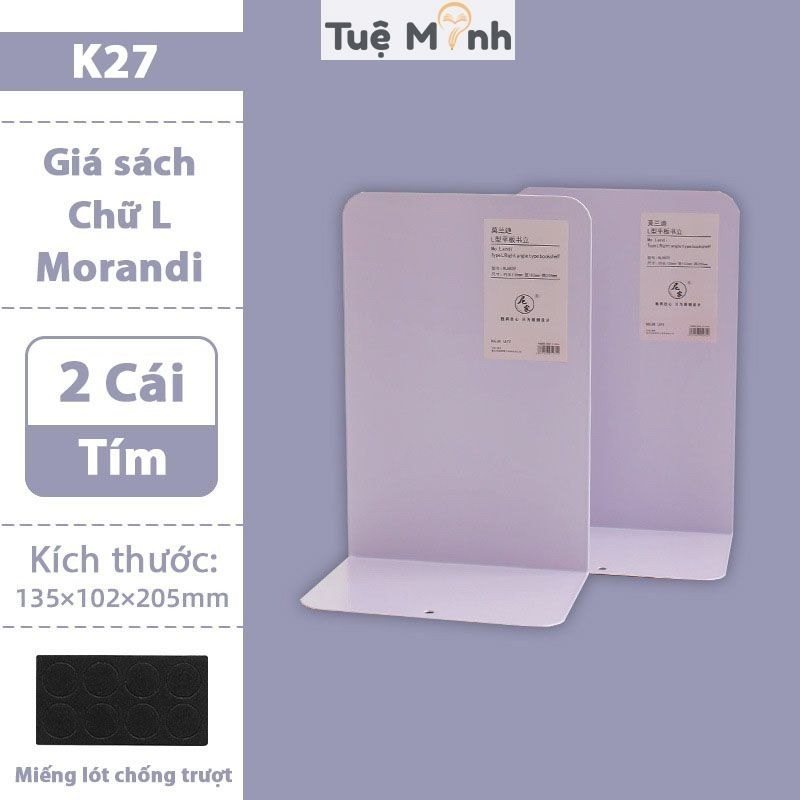 Bộ 2 kệ sách chữ L màu Morandi K27 - Bộ 2 kệ sách chữ L Morandi K27 - tím