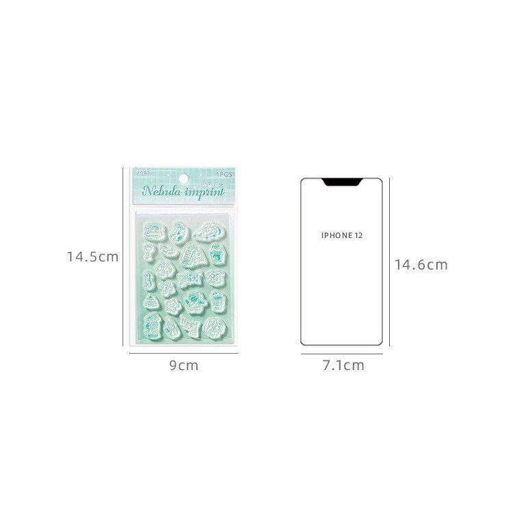 Bộ 20 con dấu silicone trong suốt D13