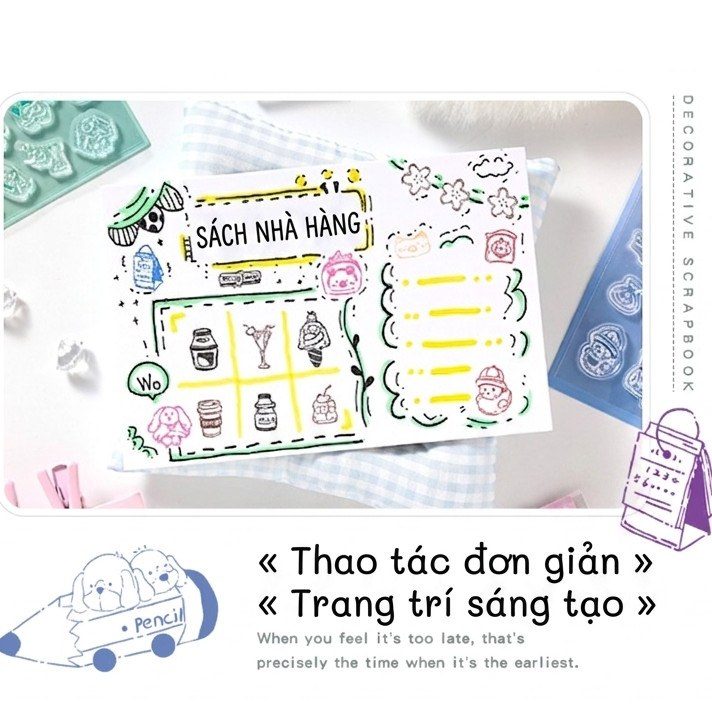 Bộ 20 con dấu silicone trong suốt D13