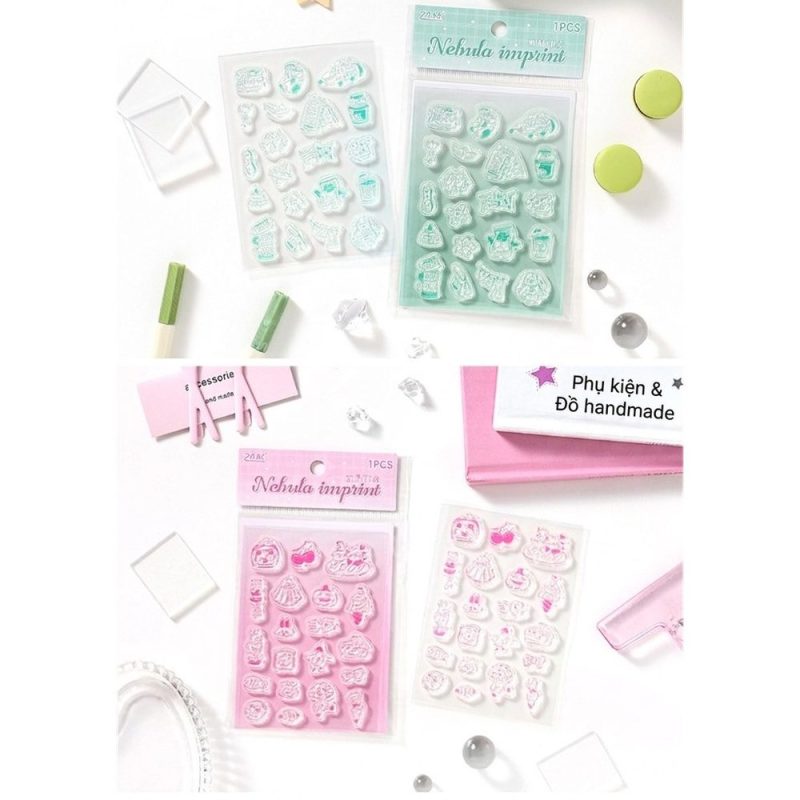 Bộ 20 con dấu silicone trong suốt D13