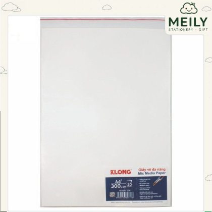 Bộ 20 tờ giấy vẽ A4+ tăng độ dính sáp chì, màu vẽ, tập vẽ dày dặn KLong MS 779