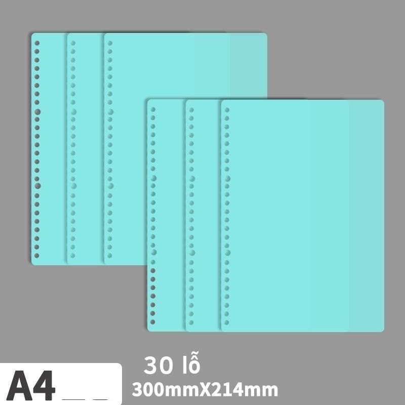 Bộ 4 Bìa nhựa tab phân trang sổ còng A5 / B5 / A4 màu trong suốt - Bìa tab phân trang A4 - Xanh dương