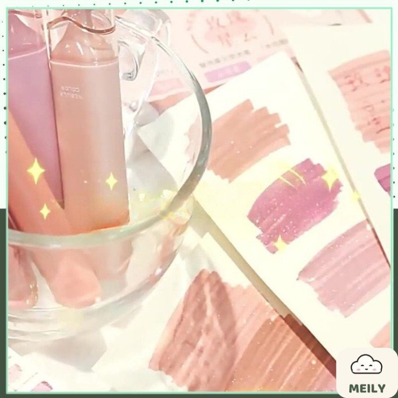 Bộ 4 bút highlight pastel ánh kim nhũ lấp lánh