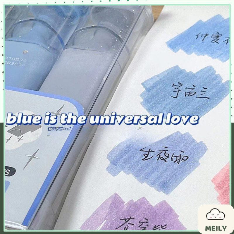 Bộ 4 bút highlight pastel ánh kim nhũ lấp lánh