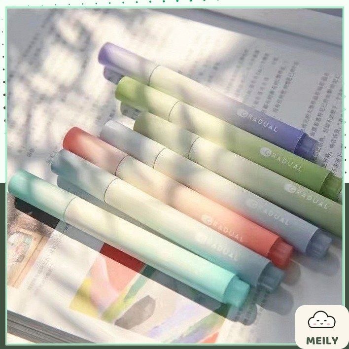 Bộ 4 bút highlight thân tròn Pastel Gradual HI09
