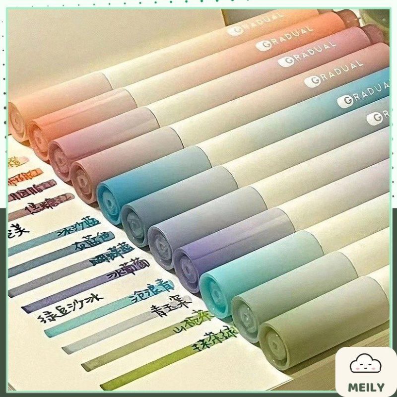 Bộ 4 bút highlight thân tròn Pastel Gradual HI09