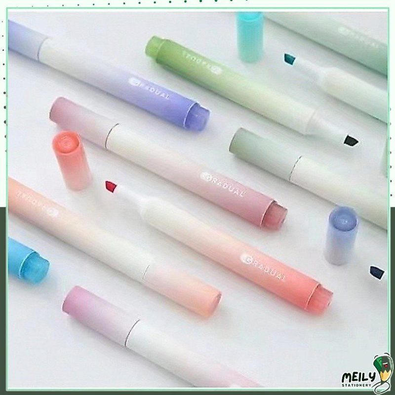 Bộ 4 bút highlight thân tròn Pastel Gradual HI09