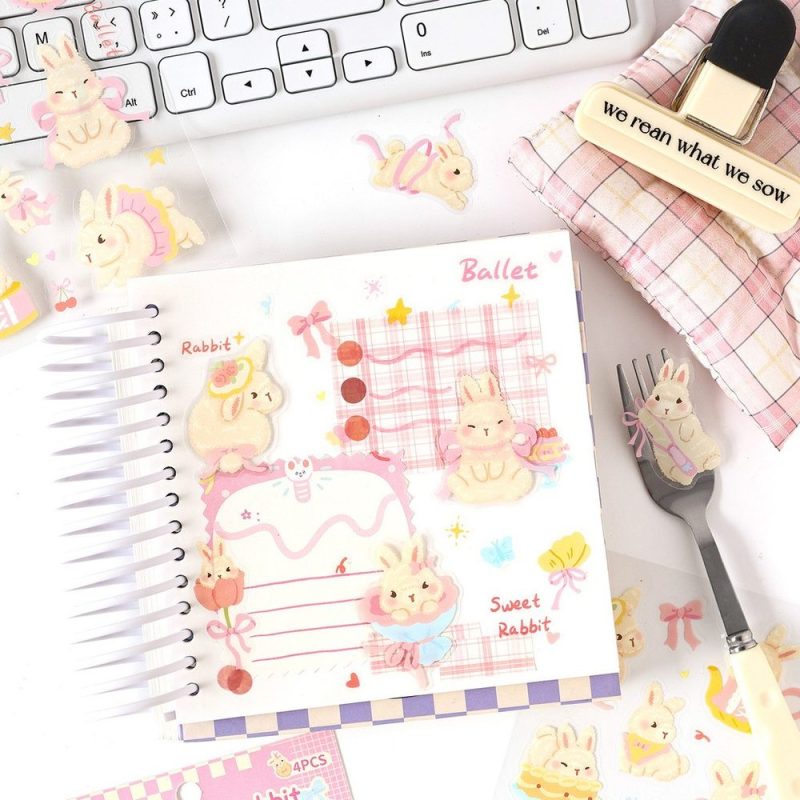 Bộ 4 tờ sticker PET cute STI112