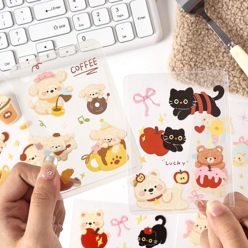 Bộ 4 tờ sticker PET cute STI112