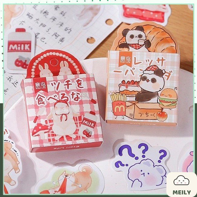 Bộ 45 sticker dễ thương hoạt hình - nhãn dán hình động vật cute STI38
