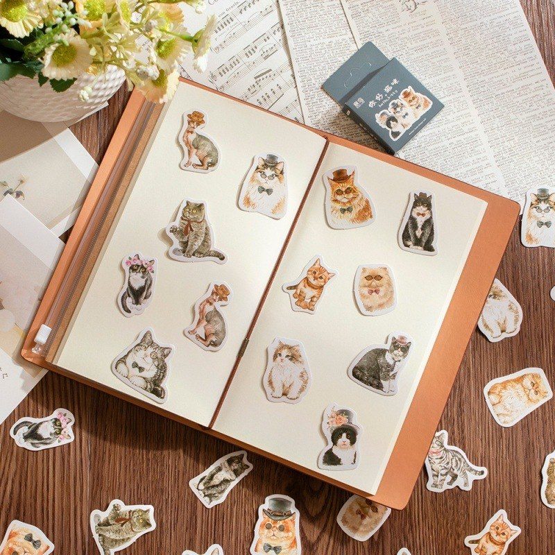 Bộ 45 sticker dễ thương hoạt hình - nhãn dán hình động vật cute STI38