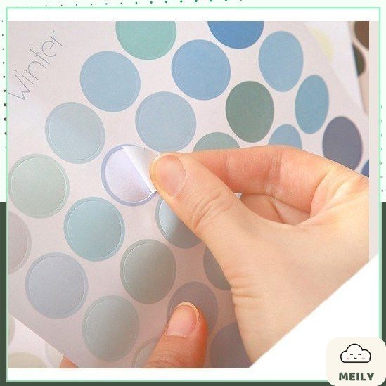Bộ 48 sticker dán hình tròn nhiều màu