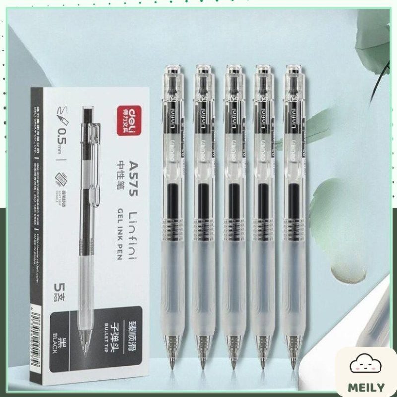 Bộ 5 bút Deli A575 ngòi 0.5mm