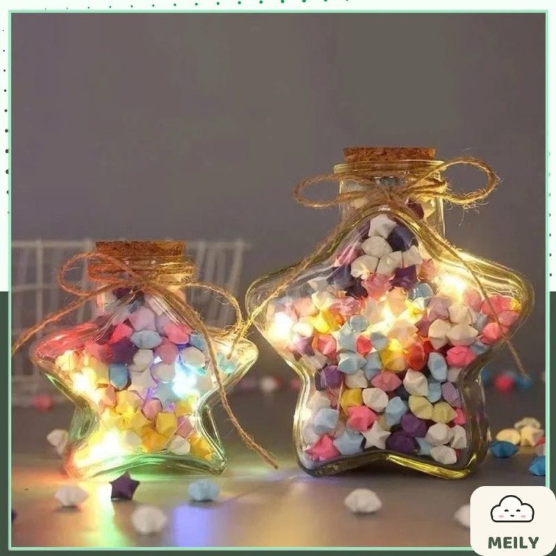 Bộ 540 tờ giấy gấp sao origami 8 màu gradient