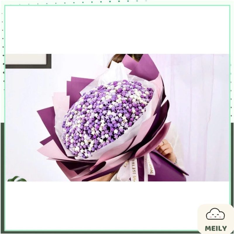 Bộ 540 tờ giấy gấp sao origami 8 màu gradient