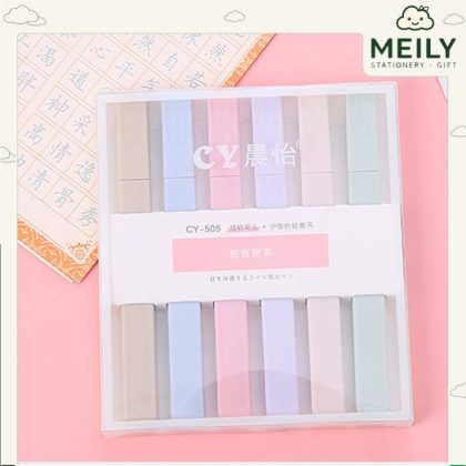 Bộ 6 bút highlight thân vuông màu Pastel, bút đánh dấu HI05