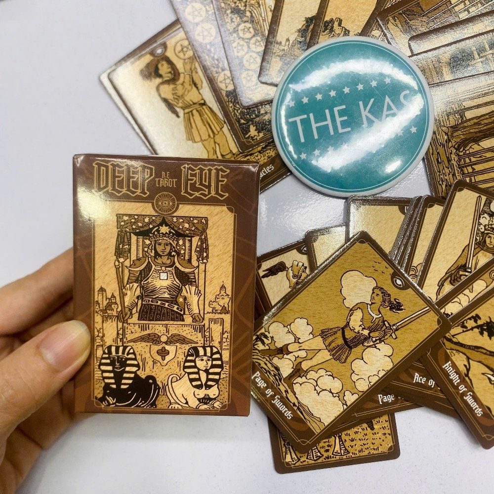 Bộ Bài lá tiếng Anh Deep Eye A.E. Tarot DY1 Ver Nâu 78 Huyền Học trò chơi tarrot